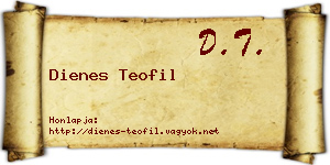Dienes Teofil névjegykártya